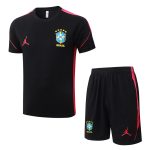 Ensemble Maillot Short Bresil 2026 2027 Noir Rouge
