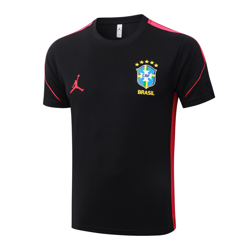 Ensemble Maillot Short Bresil 2026 2027 Noir Rouge