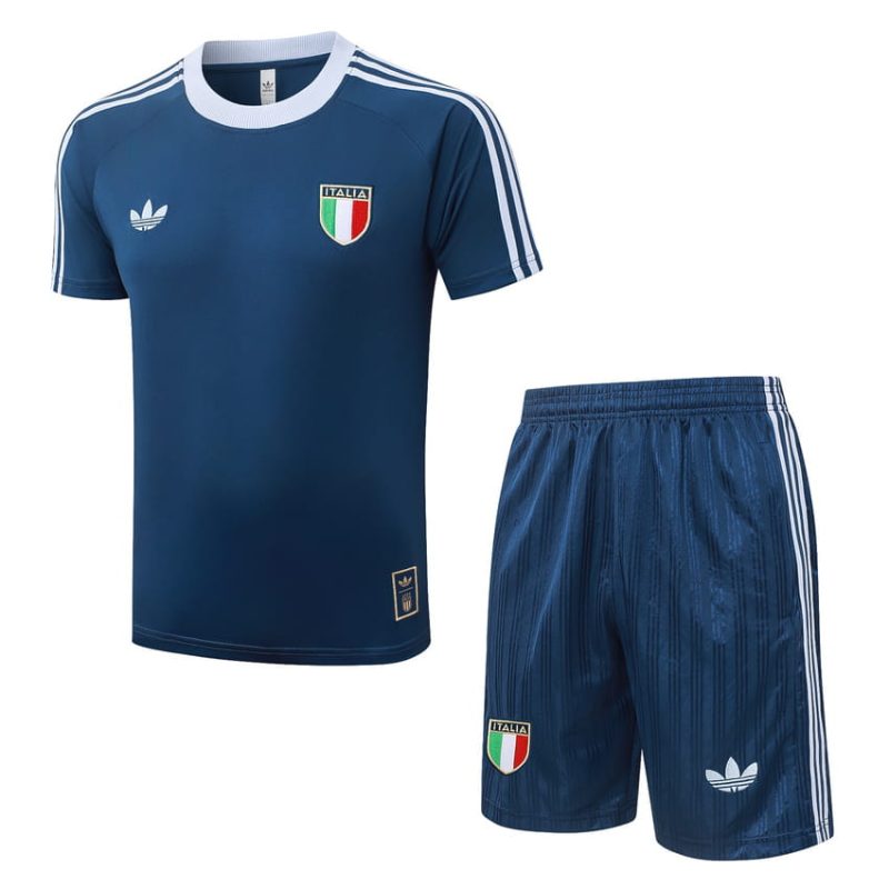 Ensemble Maillot Short Italie 2026 2027 Bleu Sombre