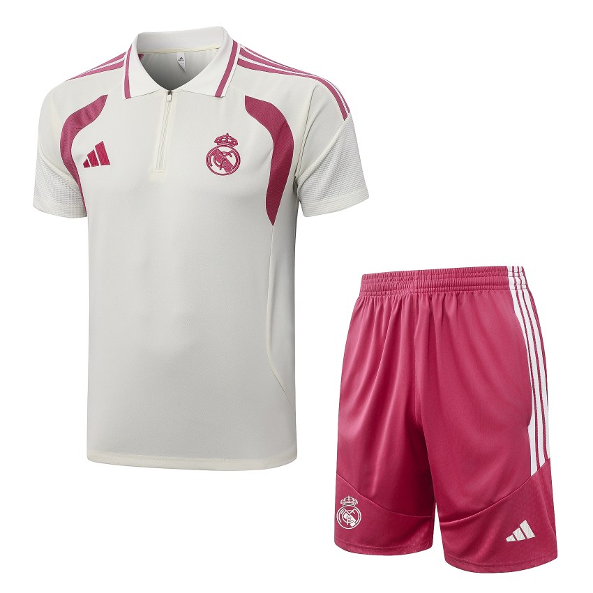 Survetement Real Madrid Polo 2026 2027 Beige Rouge