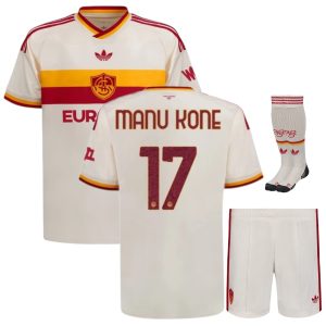 Maillot Kit Enfant AS Roma Exterieur 2026 2027 Manu Kone