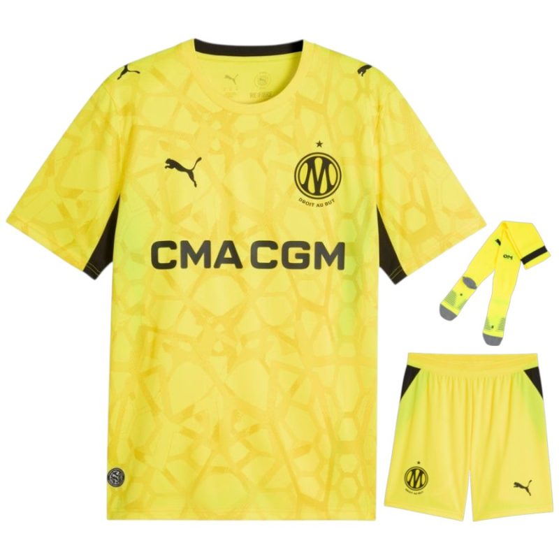 Maillot OM Kit Enfant 2026 2027 Gardien Jaune