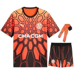 Olympique de Marseille (OM) Kids' Kit 2026-2027 Goalkeeper Red (1)