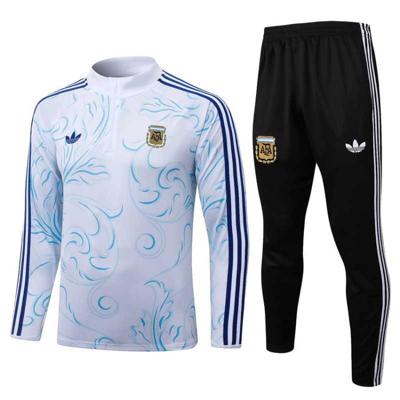 Survetement Argentine Training 2026 2027 Blanc Motif