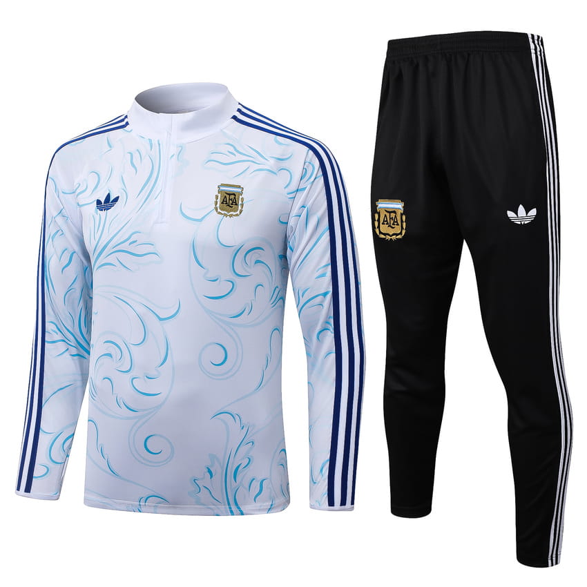 Survetement Argentine Training 2026 2027 Blanc Motif