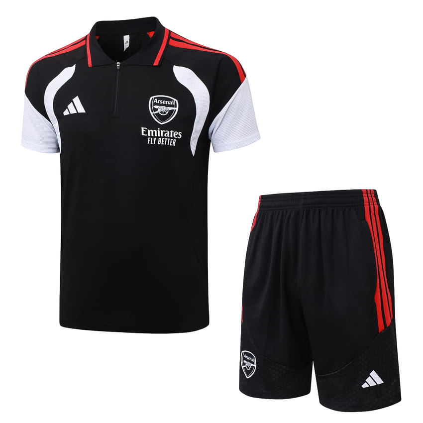Survetement Arsenal Polo 2026 2027 Noir Rouge