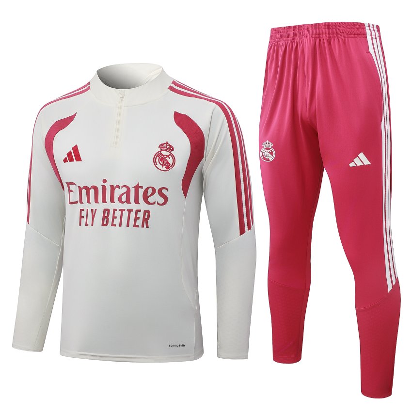 Survetement Real Madrid Training 2026 2027 Beige Rouge