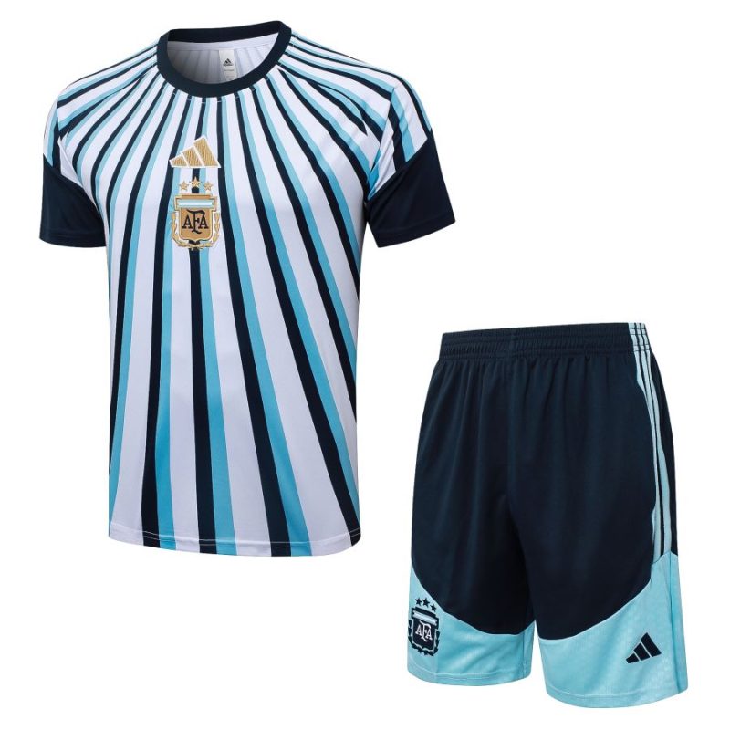 Ensemble Maillot Short Argentine 2026 2027 Bleu Ciel Rayé