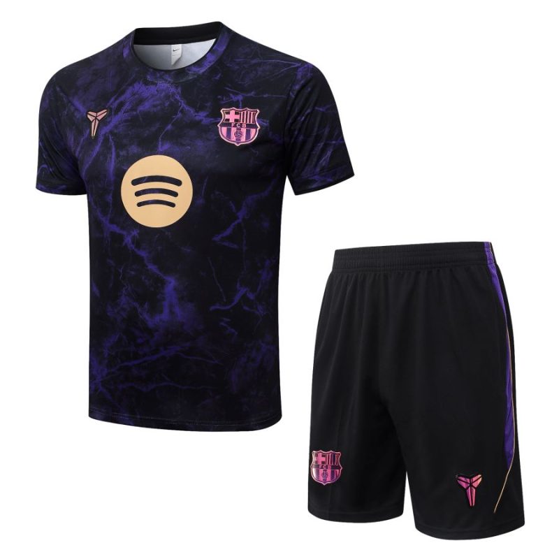 Ensemble Maillot Short Barca 2026 2027 Noir Violet (1)