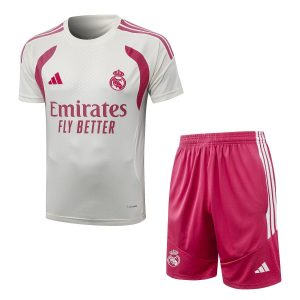Ensemble Maillot Short Real Madrid 2026 2027 Beige Rouge (1)