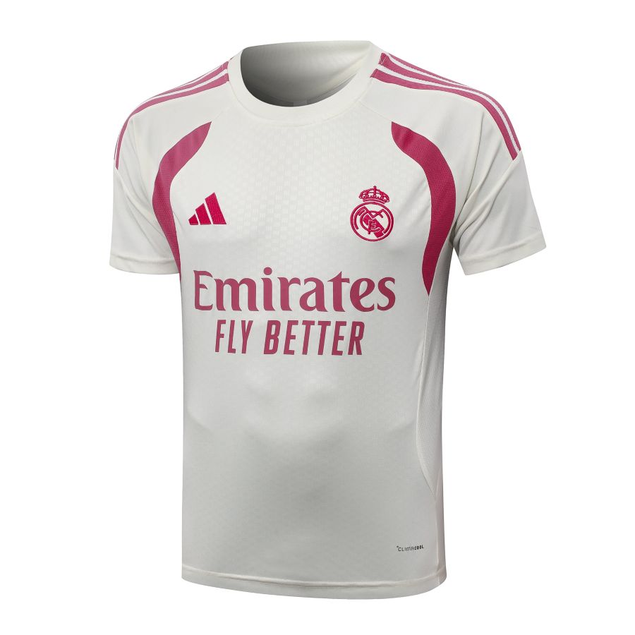 Ensemble Maillot Short Real Madrid 2026 2027 Beige Rouge (4)