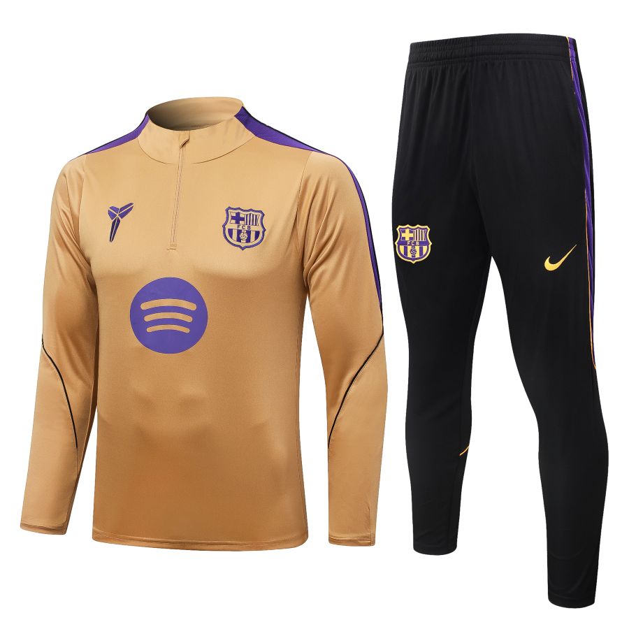 Survetement Barca Training 2026 2027 Beige Violet (1)