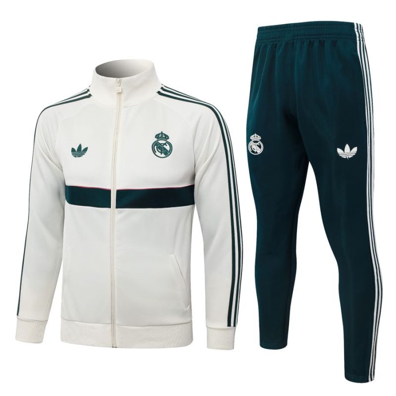 Survetement Real Madrid Veste 2026 2027 Blanc Vert (1)
